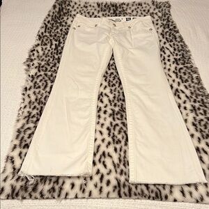 Miss Me White Bootcut Low Rise Raw Hem Jeans size 29
